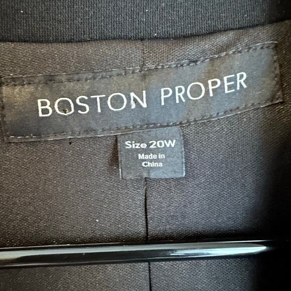 Boston Proper Blazer Womens Size 20W Black White Lined Notch One Button Career - Picture 4 of 7